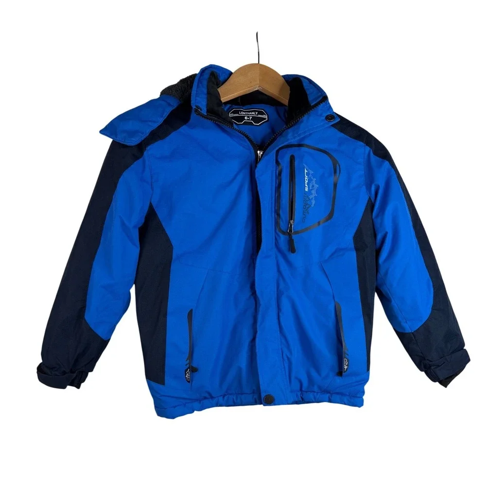 Lonthanly‎ Boys Ski Jacket size 6-7 Blue/Black